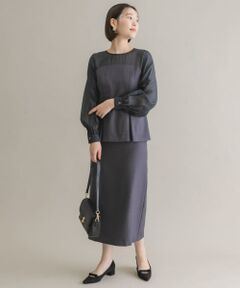 手洗い可能〉ブラック フォーマル フレア ワンピース