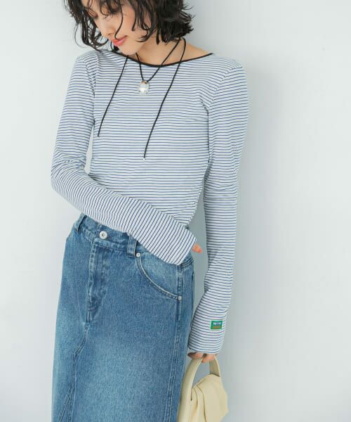 URBAN RESEARCH ROSSO / アーバンリサーチ ロッソ Tシャツ | GREEN BUTTER　Two-way Stripe Patch T-shirts | 詳細13