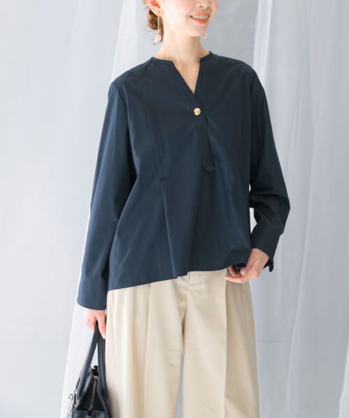 URBAN RESEARCH ROSSO/アーバンリサーチ ロッソ ウォッシャブルデザインシャツブラウス NAVY FREE URBAN RESEARCH ROSSO/アーバンリサーチ ロッソ ウォッシャブルデザインシャツブラウス NAVY FREE