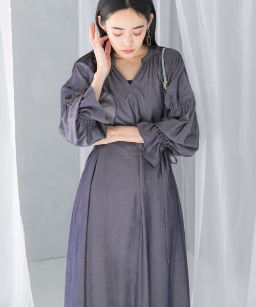 URBAN RESEARCH ROSSO/アーバンリサーチ ロッソ デニムライクギャザーワンピース INDIGO FREE URBAN RESEARCH ROSSO/アーバンリサーチ ロッソ デニムライクギャザーワンピース INDIGO FREE