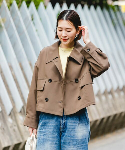 URBAN RESEARCH ROSSO/アーバンリサーチ ロッソ F by ROSSO ビッグカラーダブルショートコート BROWN FREE URBAN RESEARCH ROSSO/アーバンリサーチ ロッソ F by ROSSO ビッグカラーダブルショートコート BROWN FREE