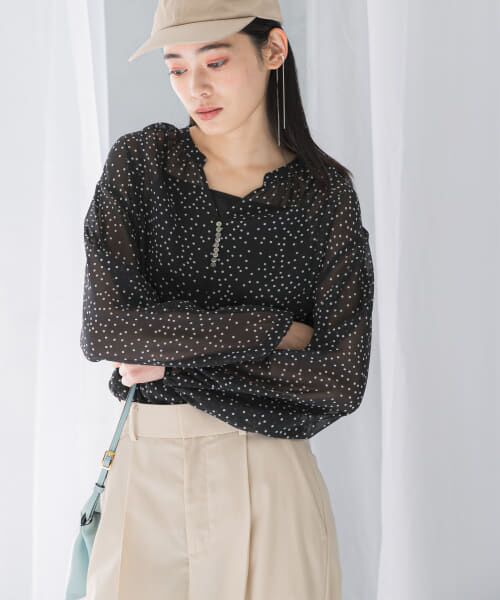 URBAN RESEARCH ROSSO/アーバンリサーチ ロッソ シアードットチュニック BLACK FREE URBAN RESEARCH ROSSO/アーバンリサーチ ロッソ シアードットチュニック BLACK FREE