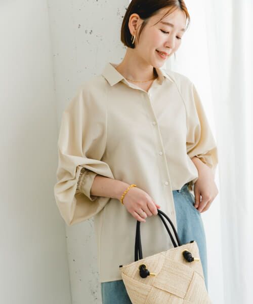 URBAN RESEARCH ROSSO/アーバンリサーチ ロッソ F by ROSSO イージーケアバルーンスリーブシャツ L/BEIGE FREE URBAN RESEARCH ROSSO/アーバンリサーチ ロッソ F by ROSSO イージーケアバルーンスリーブシャツ L/BEIGE FREE