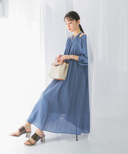 URBAN RESEARCH ROSSO/アーバンリサーチ ロッソ リネンライク2wayオフショルワンピース L.BLUE FREE URBAN RESEARCH ROSSO/アーバンリサーチ ロッソ リネンライク2wayオフショルワンピース L.BLUE FREE