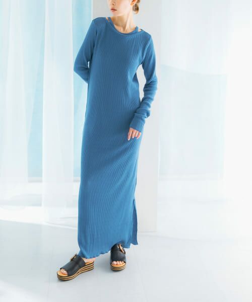 URBAN RESEARCH ROSSO/アーバンリサーチ ロッソ CaRouseLamBRa LONG-SLEEVE DRESS PACK INK OS URBAN RESEARCH ROSSO/アーバンリサーチ ロッソ CaRouseLamBRa LONG-SLEEVE DRESS PACK INK OS