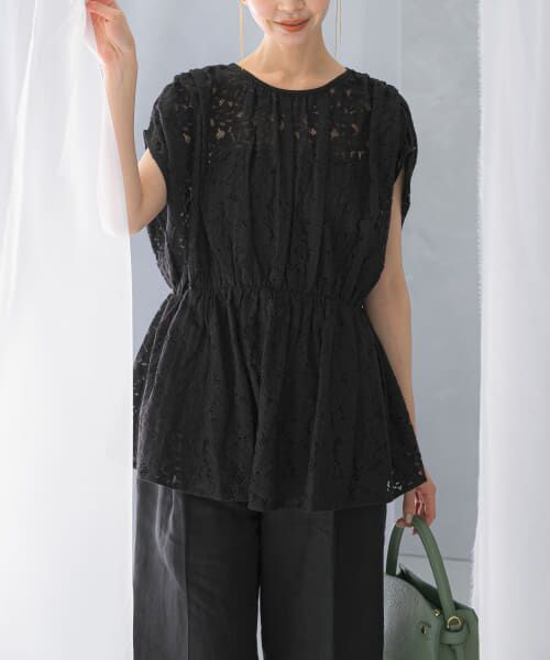 URBAN RESEARCH ROSSO/アーバンリサーチ ロッソ normment BOTANICAL LACE TUNIC BLACK one URBAN RESEARCH ROSSO/アーバンリサーチ ロッソ normment BOTANICAL LACE TUNIC BLACK one