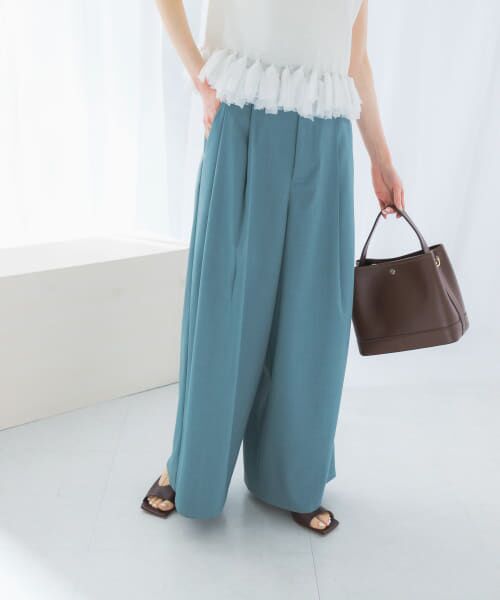 URBAN RESEARCH ROSSO/アーバンリサーチ ロッソ ハイウエストワイドパンツ blue 36 URBAN RESEARCH ROSSO/アーバンリサーチ ロッソ ハイウエストワイドパンツ blue 36