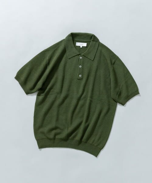 URBAN RESEARCH ROSSO/アーバンリサーチ ロッソ 『WEB限定』変形カノコ半袖ニットポロ KHAKI L URBAN RESEARCH ROSSO/アーバンリサーチ ロッソ 『WEB限定』変形カノコ半袖ニットポロ KHAKI L