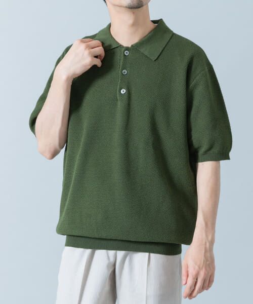 WEB限定』変形カノコ半袖ニットポロ （ポロシャツ）｜URBAN
