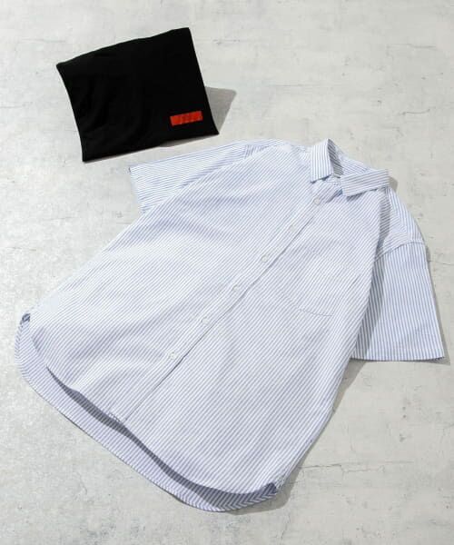 URBAN RESEARCH ROSSO/アーバンリサーチ ロッソ 『抗菌/消臭』『XXLサイズあり』ハイパフォーマンスオックス半袖シャツ SAX STRIPE XL URBAN RESEARCH ROSSO/アーバンリサーチ ロッソ 『抗菌/消臭』『XXLサイズあり』ハイパフォーマンスオックス半袖シャツ SAX STRIPE XL