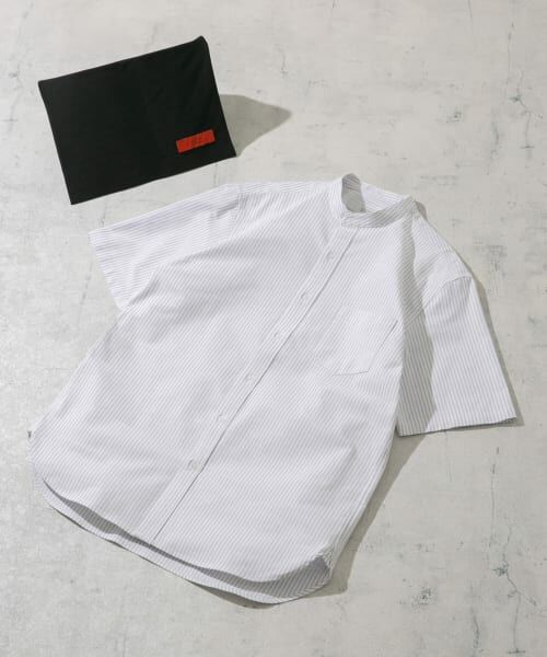 URBAN RESEARCH ROSSO/アーバンリサーチ ロッソ 『抗菌/消臭』『XXLサイズあり』ハイパフォーマンスバンドカラー半袖シャツ GRY STRIPE XXL URBAN RESEARCH ROSSO/アーバンリサーチ ロッソ 『抗菌/消臭』『XXLサイズあり』ハイパフォーマンスバンドカラー半袖シャツ GRY STRIPE XXL