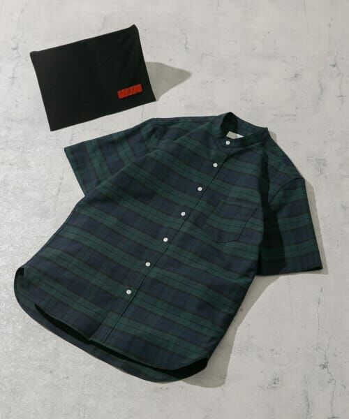 URBAN RESEARCH ROSSO/アーバンリサーチ ロッソ 『抗菌/消臭』『XXLサイズあり』ハイパフォーマンスバンドカラー半袖シャツ BLK WATCH S URBAN RESEARCH ROSSO/アーバンリサーチ ロッソ 『抗菌/消臭』『XXLサイズあり』ハイパフォーマンスバンドカラー半袖シャツ BLK WATCH S