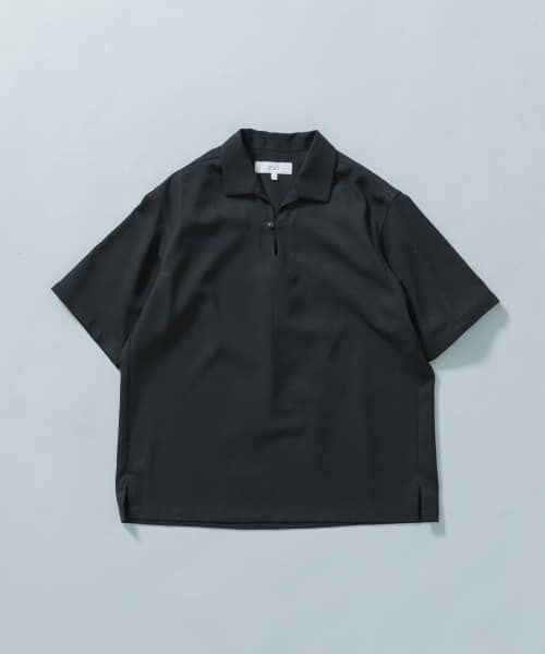 URBAN RESEARCH ROSSO/アーバンリサーチ ロッソ 『WEB限定』『セットアップ対応』パナマ風スキッパーシャツ BLACK L URBAN RESEARCH ROSSO/アーバンリサーチ ロッソ 『WEB限定』『セットアップ対応』パナマ風スキッパーシャツ BLACK L