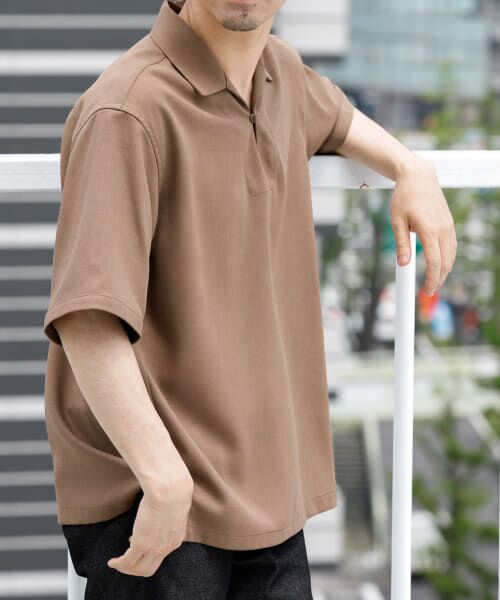 URBAN RESEARCH ROSSO/アーバンリサーチ ロッソ 『WEB限定』『セットアップ対応』パナマ風スキッパーシャツ MOCHA L URBAN RESEARCH ROSSO/アーバンリサーチ ロッソ 『WEB限定』『セットアップ対応』パナマ風スキッパーシャツ MOCHA L