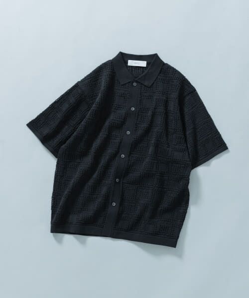 URBAN RESEARCH ROSSO/アーバンリサーチ ロッソ 『WEB限定』Laceリラックス半袖シャツ BLACK M URBAN RESEARCH ROSSO/アーバンリサーチ ロッソ 『WEB限定』Laceリラックス半袖シャツ BLACK M