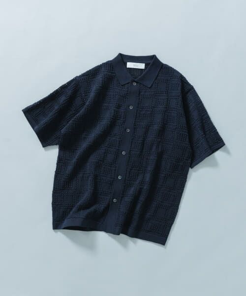 URBAN RESEARCH ROSSO/アーバンリサーチ ロッソ 『WEB限定』Laceリラックス半袖シャツ NAVY L URBAN RESEARCH ROSSO/アーバンリサーチ ロッソ 『WEB限定』Laceリラックス半袖シャツ NAVY L