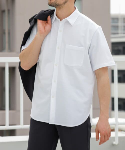 URBAN RESEARCH ROSSO/アーバンリサーチ ロッソ 『セットアップ対応/XLサイズあり』コンフォータブルドライショートスリーブシャツ WHITE S URBAN RESEARCH ROSSO/アーバンリサーチ ロッソ 『セットアップ対応/XLサイズあり』コンフォータブルドライショートスリーブシャツ WHITE S