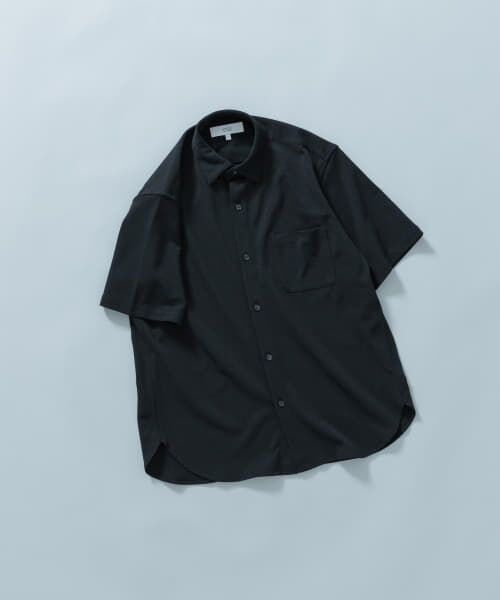 URBAN RESEARCH ROSSO/アーバンリサーチ ロッソ 『セットアップ対応/XLサイズあり』コンフォータブルドライショートスリーブシャツ BLACK S URBAN RESEARCH ROSSO/アーバンリサーチ ロッソ 『セットアップ対応/XLサイズあり』コンフォータブルドライショートスリーブシャツ BLACK S