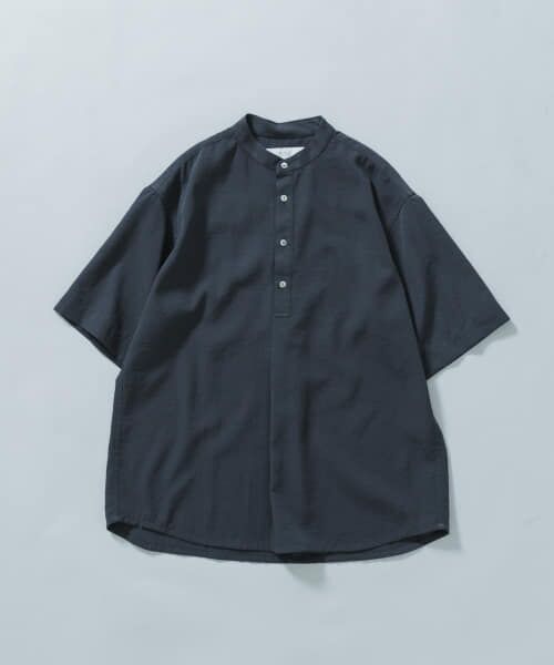 URBAN RESEARCH ROSSO/アーバンリサーチ ロッソ 『WEB限定』『セットアップ対応/XLサイズあり』リネンライクバンドカラープルオーバー NAVY XL URBAN RESEARCH ROSSO/アーバンリサーチ ロッソ 『WEB限定』『セットアップ対応/XLサイズあり』リネンライクバンドカラープルオーバー NAVY XL
