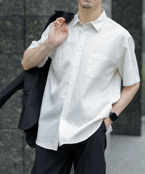 URBAN RESEARCH ROSSO/アーバンリサーチ ロッソ 『WEB限定』『XLサイズあり』ストライプレギュラーカラー半袖シャツ OFF WHITE M URBAN RESEARCH ROSSO/アーバンリサーチ ロッソ 『WEB限定』『XLサイズあり』ストライプレギュラーカラー半袖シャツ OFF WHITE M