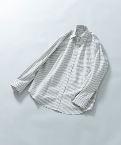 URBAN RESEARCH ROSSO/アーバンリサーチ ロッソ 『WEB限定』『XLサイズあり』リラックスコットンリネンレギュラーカラー長袖シャツ BEG STRIPE XL URBAN RESEARCH ROSSO/アーバンリサーチ ロッソ 『WEB限定』『XLサイズあり』リラックスコットンリネンレギュラーカラー長袖シャツ BEG STRIPE XL