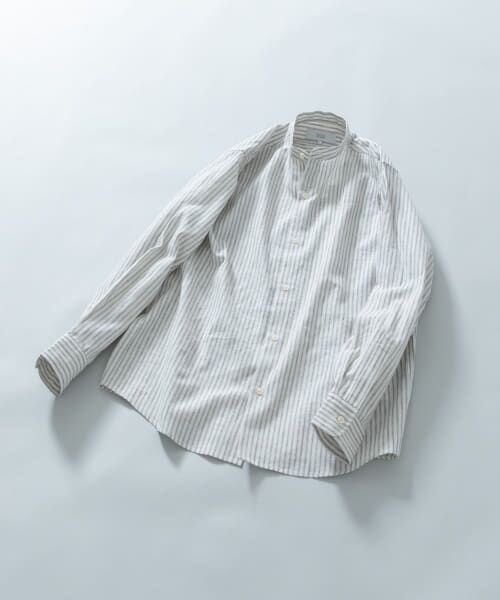URBAN RESEARCH ROSSO/アーバンリサーチ ロッソ 『WEB限定』『XLサイズあり』リラックスコットンリネンバンドカラー長袖シャツ BEG STRIPE XL URBAN RESEARCH ROSSO/アーバンリサーチ ロッソ 『WEB限定』『XLサイズあり』リラックスコットンリネンバンドカラー長袖シャツ BEG STRIPE XL