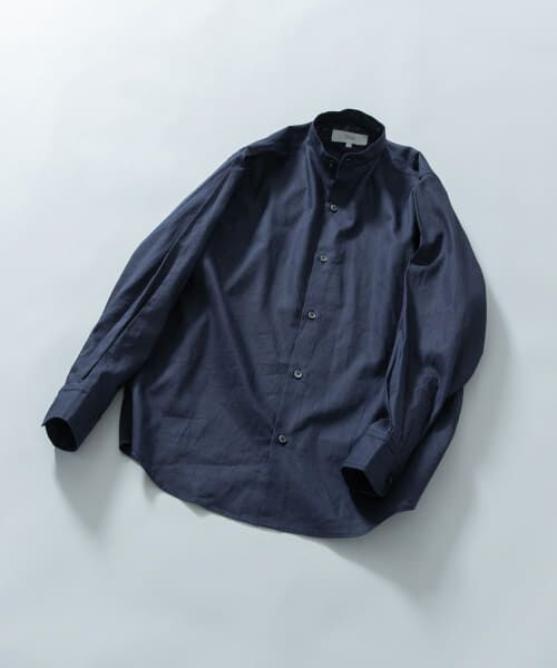URBAN RESEARCH ROSSO/アーバンリサーチ ロッソ 『WEB限定』『XLサイズあり』リラックスコットンリネンバンドカラー長袖シャツ NAVY M URBAN RESEARCH ROSSO/アーバンリサーチ ロッソ 『WEB限定』『XLサイズあり』リラックスコットンリネンバンドカラー長袖シャツ NAVY M