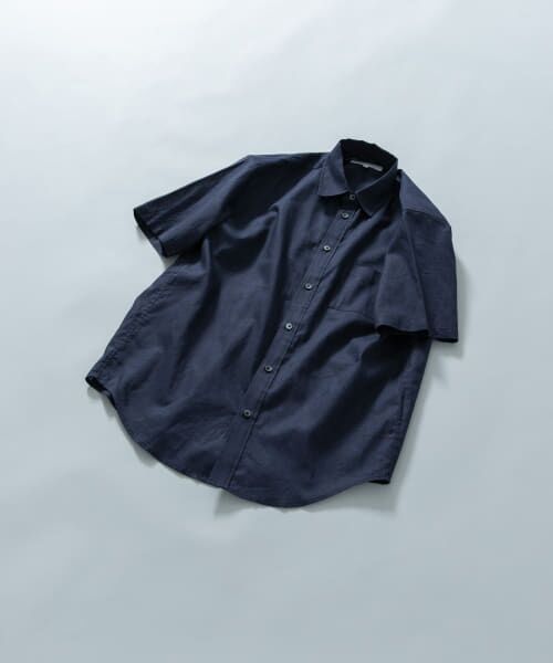 URBAN RESEARCH ROSSO/アーバンリサーチ ロッソ 『XLサイズあり』リラックスコットンリネンレギュラーカラー半袖シャツ NAVY S URBAN RESEARCH ROSSO/アーバンリサーチ ロッソ 『XLサイズあり』リラックスコットンリネンレギュラーカラー半袖シャツ NAVY S