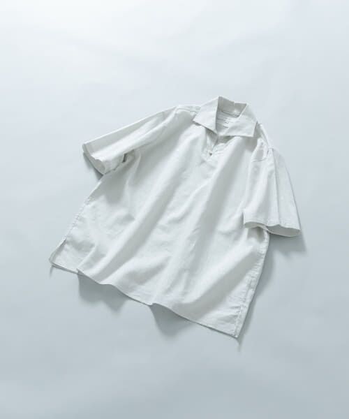 URBAN RESEARCH ROSSO/アーバンリサーチ ロッソ 『XLサイズあり』リラックスコットンリネンスキッパーシャツ BEIGE XL URBAN RESEARCH ROSSO/アーバンリサーチ ロッソ 『XLサイズあり』リラックスコットンリネンスキッパーシャツ BEIGE XL