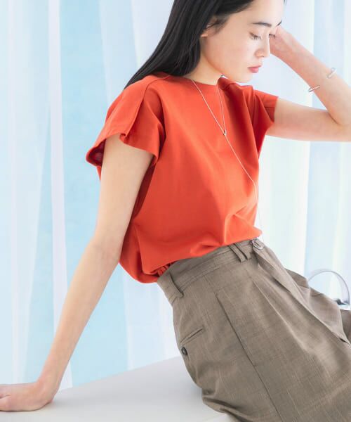 URBAN RESEARCH ROSSO/アーバンリサーチ ロッソ タックスリーブクールタッチカットソー RED FREE URBAN RESEARCH ROSSO/アーバンリサーチ ロッソ タックスリーブクールタッチカットソー RED FREE