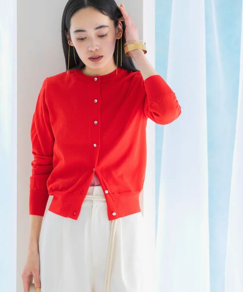 URBAN RESEARCH ROSSO/アーバンリサーチ ロッソ ウォッシャブルショートカーディガン RED FREE URBAN RESEARCH ROSSO/アーバンリサーチ ロッソ ウォッシャブルショートカーディガン RED FREE
