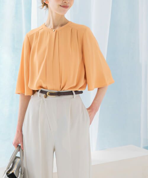URBAN RESEARCH ROSSO/アーバンリサーチ ロッソ 2WAYウォッシャブルフレアスリーブブラウス ORANGE FREE URBAN RESEARCH ROSSO/アーバンリサーチ ロッソ 2WAYウォッシャブルフレアスリーブブラウス ORANGE FREE