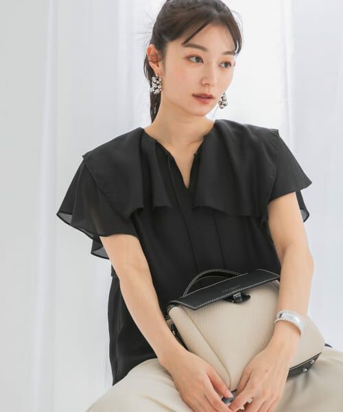 URBAN RESEARCH ROSSO/アーバンリサーチ ロッソ 『WEB限定』イージーケアフリルブラウス BLACK FREE URBAN RESEARCH ROSSO/アーバンリサーチ ロッソ 『WEB限定』イージーケアフリルブラウス BLACK FREE