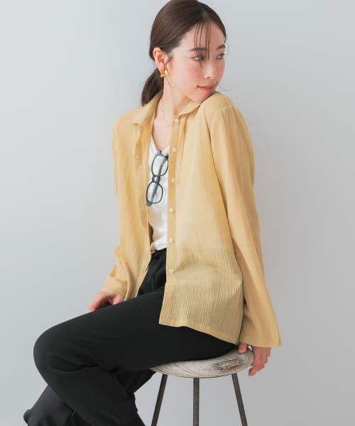 URBAN RESEARCH ROSSO/アーバンリサーチ ロッソ F by ROSSO 楊柳シアーシャツ YELLOW FREE URBAN RESEARCH ROSSO/アーバンリサーチ ロッソ F by ROSSO 楊柳シアーシャツ YELLOW FREE