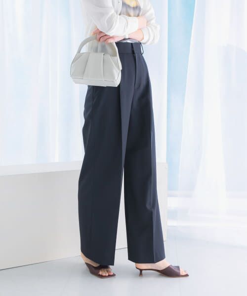 URBAN RESEARCH ROSSO/アーバンリサーチ ロッソ 防シワハイウエストワイドスラックス NAVY TALL URBAN RESEARCH ROSSO/アーバンリサーチ ロッソ 防シワハイウエストワイドスラックス NAVY TALL