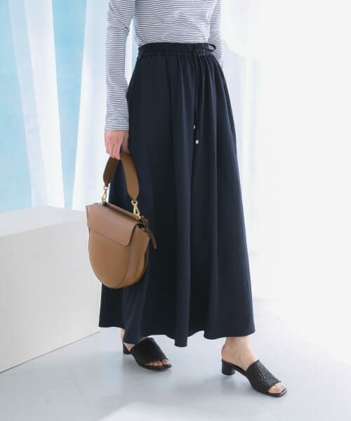 URBAN RESEARCH ROSSO/アーバンリサーチ ロッソ 撥水ギャザーワイドパンツ NAVY 38 URBAN RESEARCH ROSSO/アーバンリサーチ ロッソ 撥水ギャザーワイドパンツ NAVY 38