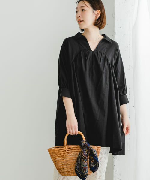 URBAN RESEARCH ROSSO/アーバンリサーチ ロッソ F by ROSSO ボリュームシャツチュニック BLACK FREE URBAN RESEARCH ROSSO/アーバンリサーチ ロッソ F by ROSSO ボリュームシャツチュニック BLACK FREE