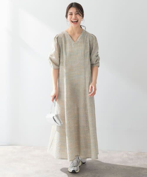 URBAN RESEARCH ROSSO/アーバンリサーチ ロッソ F by ROSSO チェックパフスリーブワンピース YELLOW 36 URBAN RESEARCH ROSSO/アーバンリサーチ ロッソ F by ROSSO チェックパフスリーブワンピース YELLOW 36