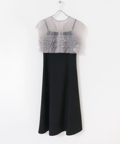 URBAN RESEARCH ROSSO/アーバンリサーチ ロッソ チュールフリルドレス black FREE URBAN RESEARCH ROSSO/アーバンリサーチ ロッソ チュールフリルドレス black FREE
