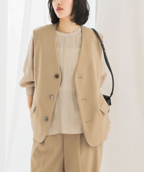 URBAN RESEARCH ROSSO/アーバンリサーチ ロッソ PROTAGONISTA Vest BEIGE FREE URBAN RESEARCH ROSSO/アーバンリサーチ ロッソ PROTAGONISTA Vest BEIGE FREE