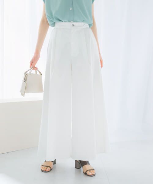 URBAN RESEARCH ROSSO/アーバンリサーチ ロッソ コットンワイドパンツ WHITE 38 URBAN RESEARCH ROSSO/アーバンリサーチ ロッソ コットンワイドパンツ WHITE 38