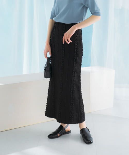 URBAN RESEARCH ROSSO/アーバンリサーチ ロッソ ジャガードイージーストレートスカート BLACK FREE URBAN RESEARCH ROSSO/アーバンリサーチ ロッソ ジャガードイージーストレートスカート BLACK FREE