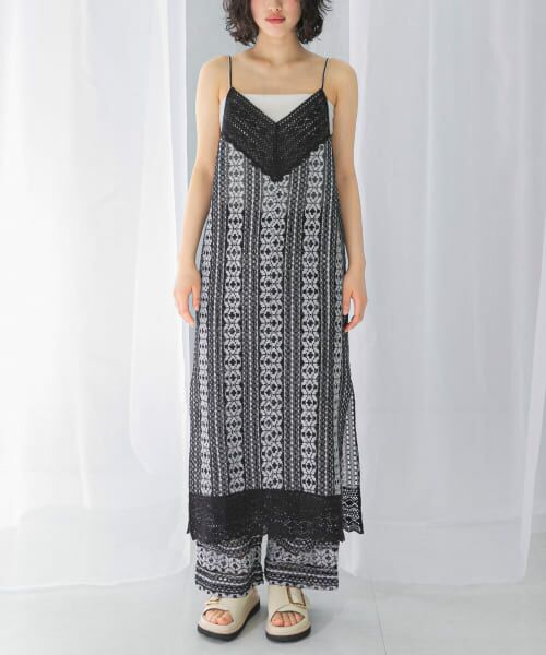 セール】 sara mallika COTTON BORDER LACE CAMI DRESS