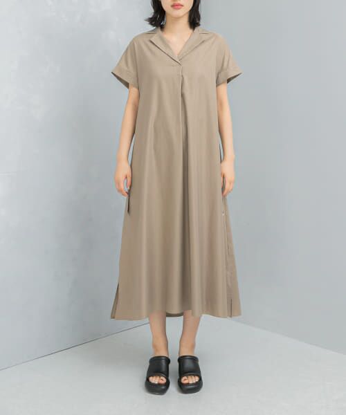 新品 アーバンリサーチ ワンピース URBAN RESEARCH DOORS｜コットンボイルギャザーフレンチ