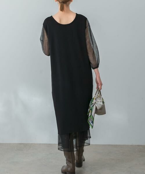 URBAN RESEARCH ROSSO / アーバンリサーチ ロッソ ワンピース | TORRAZZO DONNA　ニット×オーガンジーリバーシブルワンピース | 詳細8
