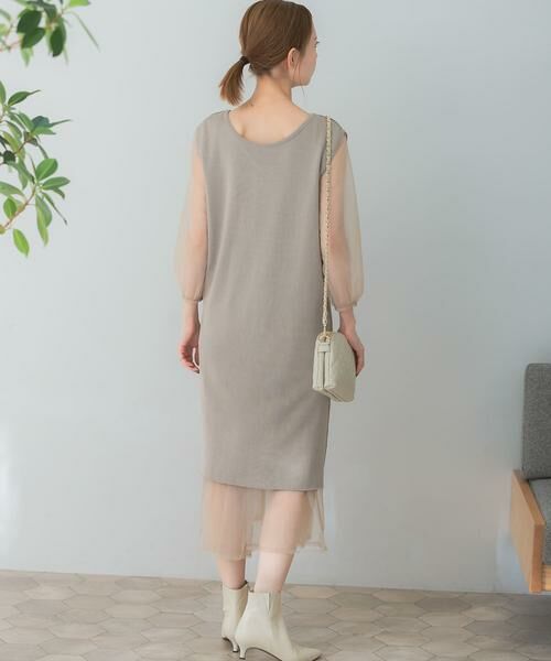 URBAN RESEARCH ROSSO / アーバンリサーチ ロッソ ワンピース | TORRAZZO DONNA　ニット×オーガンジーリバーシブルワンピース | 詳細18