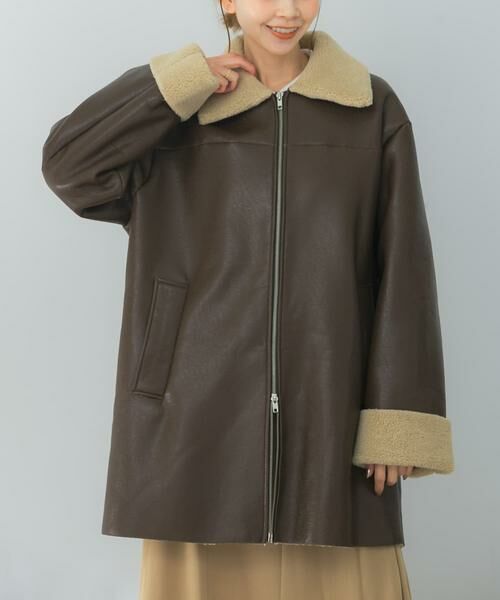 URBAN RESEARCH ROSSO / アーバンリサーチ ロッソ レザーブルゾン・ジャケット | le　fauxleathermustanghalfcoat | 詳細1