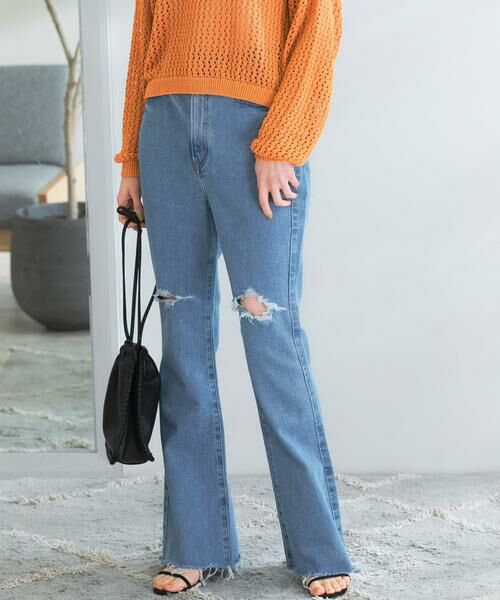 URBAN RESEARCH ROSSO / アーバンリサーチ ロッソ デニムパンツ | NEEDBY heritage　BARBARA BOOT CUT DAMAGED | 詳細1