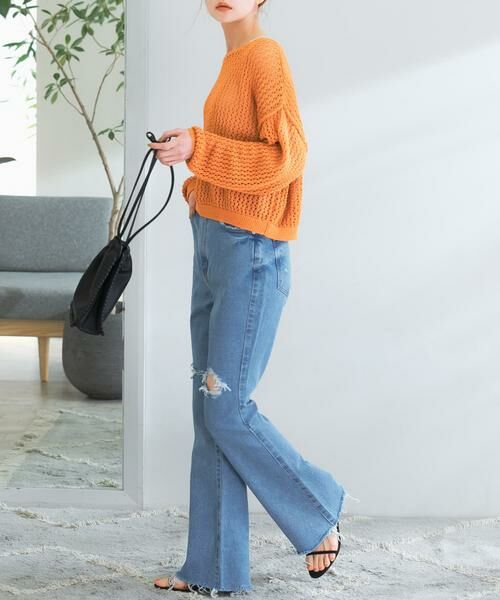 URBAN RESEARCH ROSSO / アーバンリサーチ ロッソ デニムパンツ | NEEDBY heritage　BARBARA BOOT CUT DAMAGED | 詳細6