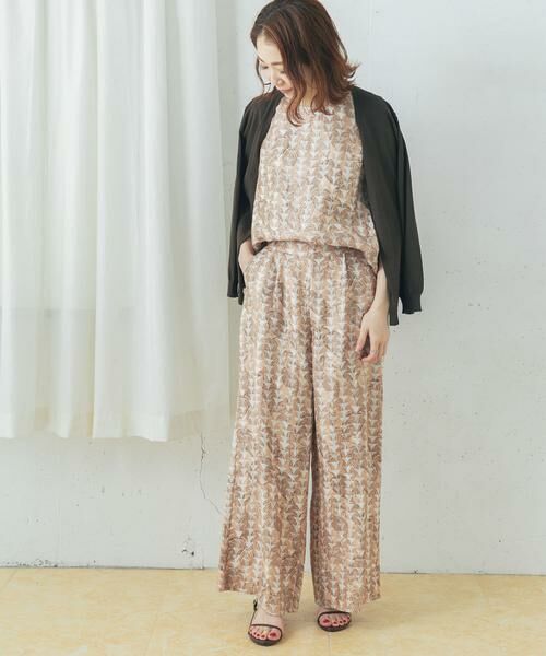 URBAN RESEARCH ROSSO / アーバンリサーチ ロッソ その他パンツ | リーフプリントワイドパンツ(ベージュ系その他)